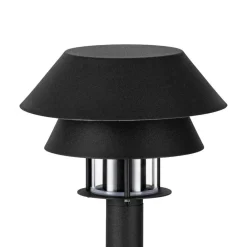 Lampioni Da Giardino-Selezionato da Mazzolaluce Lampioncino basso nero ip65 e26 vetro h33 cm
