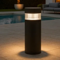 Lampioni Da Giardino-Selezionato da Mazzolaluce Lampioncino cilindrico moderno led 12w 3000k da giardino ip54