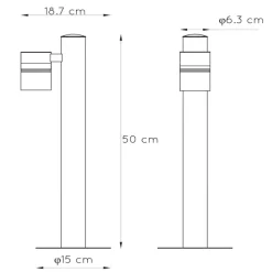 Lampioni Da Giardino-Selezionato da Mazzolaluce Lampioncino cromo satinato da giardino moderno