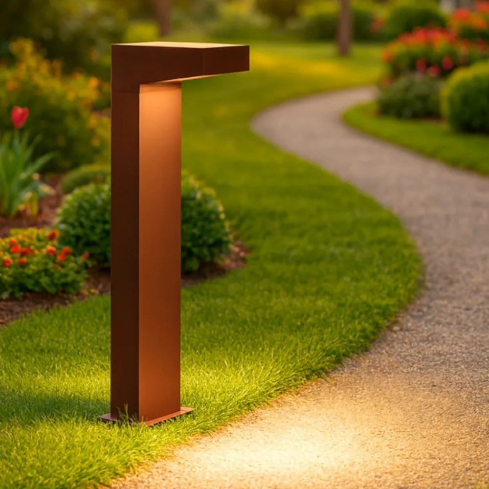 Lampioni Da Giardino-Selezionato da Mazzolaluce Lampioncino da esterno corten 50cm led 13w 3000k ip65