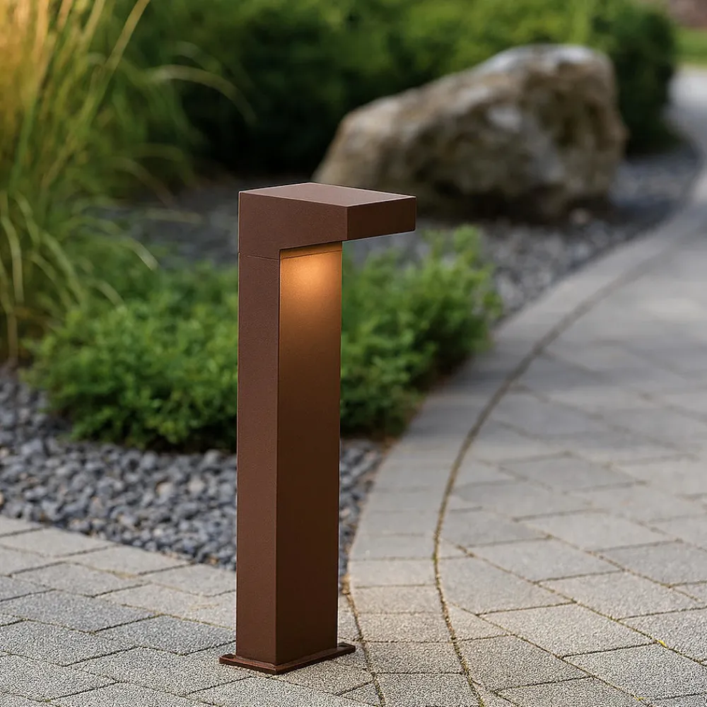 Lampioni Da Giardino-Selezionato da Mazzolaluce Lampioncino da esterno corten 50cm led 13w 3000k ip65