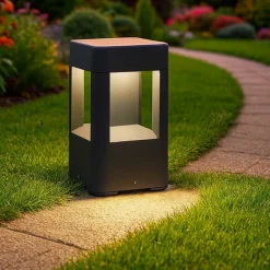 Lampioni Da Giardino-Selezionato da Mazzolaluce Lampioncino da esterno led 8w 3000k ip54 moderno antracite