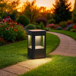 Lampioni Da Giardino-Selezionato da Mazzolaluce Lampioncino da esterno led 8w 3000k ip54 moderno antracite