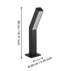 Lampioni Da Giardino-Selezionato da Mazzolaluce Lampioncino da esterno moderno ip44 nero led 3000k h36 cm