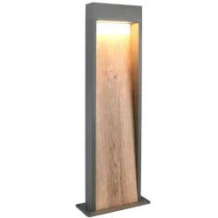 Lampioni Da Giardino-Selezionato da Mazzolaluce Lampioncino da giardino anti corrosione antracite effetto legno led 3000k