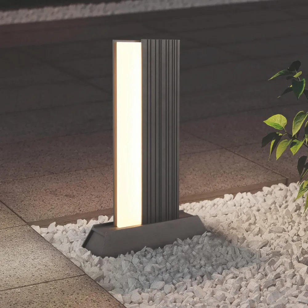 Lampioni Da Giardino-Selezionato da Mazzolaluce Lampioncino da giardino antracite moderno led 11w 3000k ip44