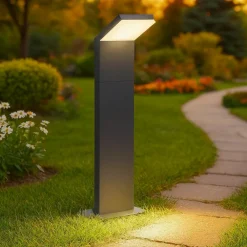 Lampioni Da Giardino-Selezionato da Mazzolaluce Lampioncino da giardino moderno antracite led 8w 3000k ip54