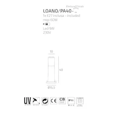 Lampioni Da Giardino-Top Light Lampioncino da giardino moderno cilindro bianco 40cm loano