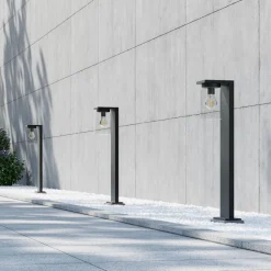 Lampioni Da Giardino-Selezionato da Mazzolaluce Lampioncino da giardino nero con sensore crepuscolare