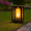 Lampioni Da Giardino-Selezionato da Mazzolaluce Lampioncino da giardino quadrato nero legno per esterni