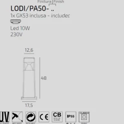 Lampioni Da Giardino-Top Light Lampioncino grigio da giardino moderno anti corrosione ip55