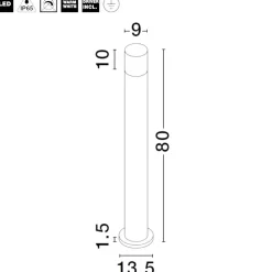 Lampioni Da Giardino-Selezionato da Mazzolaluce Lampioncino moderno cilindrico led 8w 3000k da giardino ip65