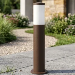 Lampioni Da Giardino-Selezionato da Mazzolaluce Lampioncino moderno da giardino marrone corten 50cm ip65
