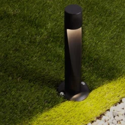 Lampioni Da Giardino-Selezionato da Mazzolaluce Lampioncino moderno da giardino led 6w 3000k nero tubolare ip65