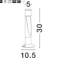 Lampioni Da Giardino-Selezionato da Mazzolaluce Lampioncino moderno da giardino led 6w 3000k nero tubolare ip65