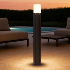 Lampioni Da Giardino-Selezionato da Mazzolaluce Lampioncino moderno grigio scuro per esterno giardino h63 ip65