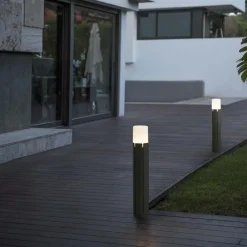 Lampioni Da Giardino-Selezionato da Mazzolaluce Lampioncino moderno grigio scuro per esterno giardino h63 ip65