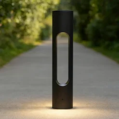 Lampioni Da Giardino-Selezionato da Mazzolaluce Lampioncino moderno nero led 10w 3000k per giardino
