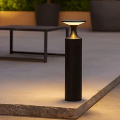 Lampioni Da Giardino-Selezionato da Mazzolaluce Lampioncino moderno nero led 13w 3000k per giardino ip65
