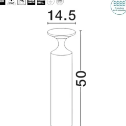 Lampioni Da Giardino-Selezionato da Mazzolaluce Lampioncino moderno nero led 13w 3000k per giardino ip65