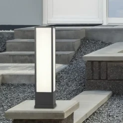 Lampioni Da Giardino-Selezionato da Mazzolaluce Lampioncino moderno per giardino antracite led 3000k anti corrosione