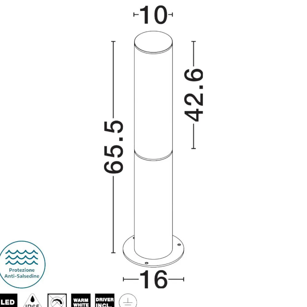 Lampioni Da Giardino-Selezionato da Mazzolaluce Lampioncino nero per giardini led 18w 3000k ip65 tubolare