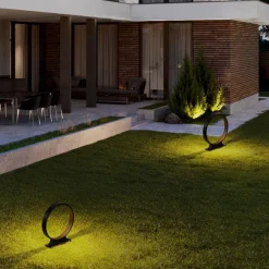 Lampioni Da Giardino-Selezionato da Mazzolaluce Lampioncino nero per giardino led 6w 3000k moderno rotondo