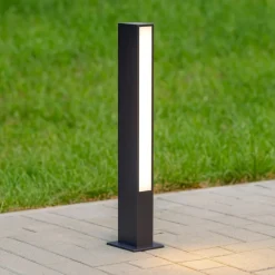 Lampioni Da Giardino-Selezionato da Mazzolaluce Lampioncino nero per giardino led 12w 3000k moderno rettangolare