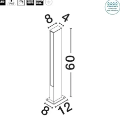 Lampioni Da Giardino-Selezionato da Mazzolaluce Lampioncino nero per giardino led 12w 3000k moderno rettangolare