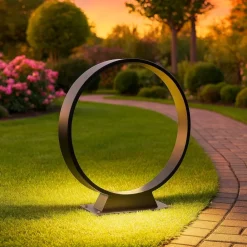 Lampioni Da Giardino-Selezionato da Mazzolaluce Lampioncino per giardino moderno led 6w 3000k nero rotondo
