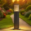 Lampioni Da Giardino-Ideal Lux Lampioncino tronco pt1 h40 antracite da giardino ip65