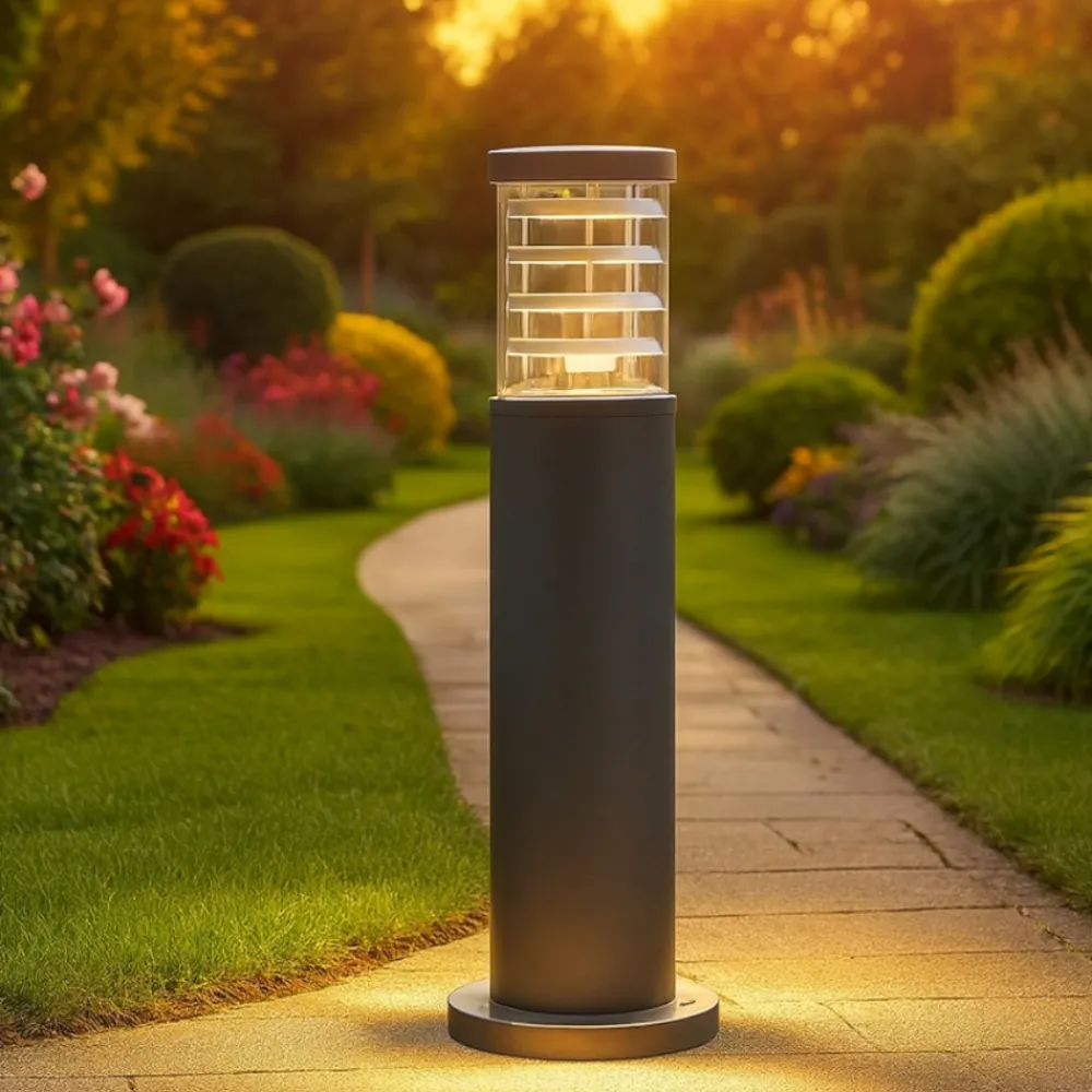 Lampioni Da Giardino-Ideal Lux Lampioncino tronco pt1 h40 antracite da giardino ip65