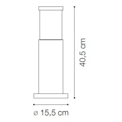 Lampioni Da Giardino-Ideal Lux Lampioncino tronco pt1 h40 antracite da giardino ip65