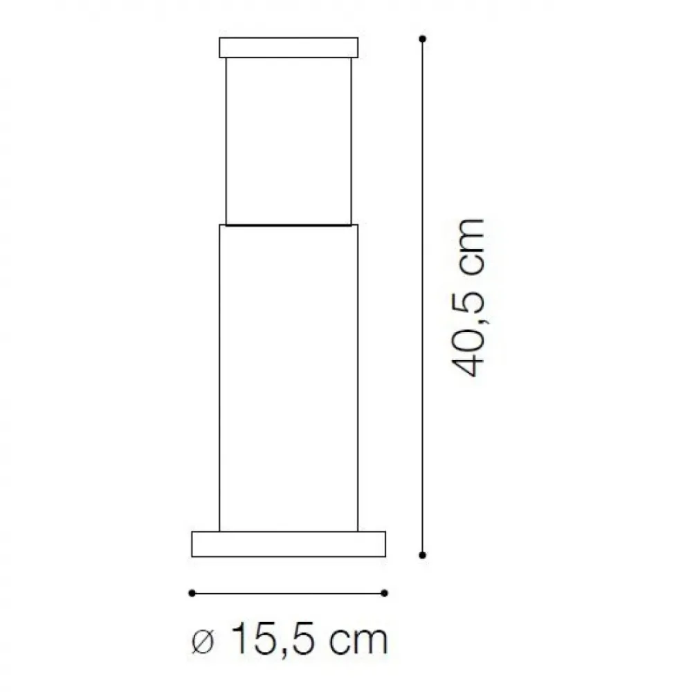 Lampioni Da Giardino-Ideal Lux Lampioncino tronco pt1 h40 antracite da giardino ip65