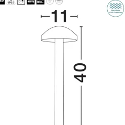Lampioni Da Giardino-Selezionato da Mazzolaluce Lampione a fungo moderno antracite led 5w 3000k per giardino