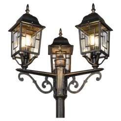 Lampioni Da Giardino-Selezionato da Mazzolaluce Lampione alto da giardino classico antico 3 luci lanterne ruggine