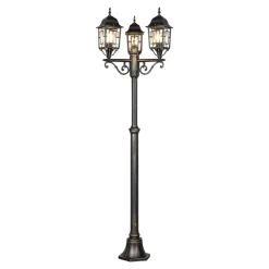 Lampioni Da Giardino-Selezionato da Mazzolaluce Lampione alto da giardino classico antico 3 luci lanterne ruggine