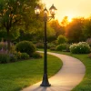 Lampioni Da Giardino-Selezionato da Mazzolaluce Lampione alto da giardino 3 luci lanterna classico nero