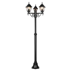Lampioni Da Giardino-Selezionato da Mazzolaluce Lampione alto da giardino 3 luci lanterna classico nero