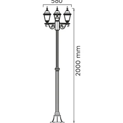 Lampioni Da Giardino-Selezionato da Mazzolaluce Lampione alto da giardino 3 luci lanterna classico nero