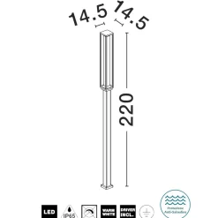 Lampioni Da Giardino-Selezionato da Mazzolaluce Lampione alto moderno per giardino led 16w 3000k antracite