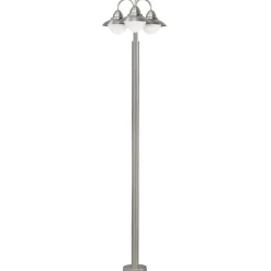Lampioni Da Giardino-Eglo Lampione alto per esterno giardino acciaio inox 3 luci sydney