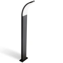Lampioni Da Giardino-Selezionato da Mazzolaluce Lampione alto per giardino design curvo grafite led 15w 4000k ip65