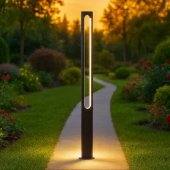 Lampioni Da Giardino-Selezionato da Mazzolaluce Lampione alto per giardino moderno led 21w 3000k antracite