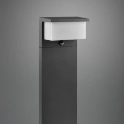 Lampioni Da Giardino-Selezionato da Mazzolaluce Lampione antracite da giardino moderno 13w 3000k con sensore di movimento