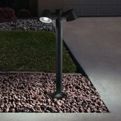 Lampioni Da Giardino-IsyLuce Lampione antracite da giardino moderno per esterni