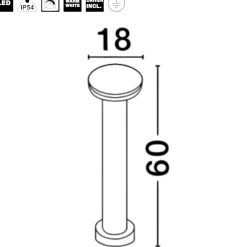 Lampioni Da Giardino-Selezionato da Mazzolaluce Lampione antracite moderno led 12w 3000k con testa circolare