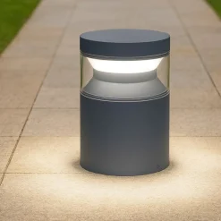 Lampioni Da Giardino-Ideal Lux Lampione basso da giardino boeing pt h015 antracite led 14w 3000k