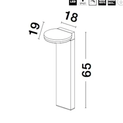 Lampioni Da Giardino-Selezionato da Mazzolaluce Lampione basso da giardino led 10w 3000k moderno con testa tonda