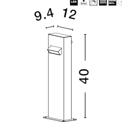 Lampioni Da Giardino-Selezionato da Mazzolaluce Lampione basso da giardino moderno led 3000k nero rettangolare